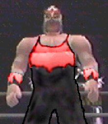 Blood Boy hits the ring.